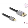 DeLOCK Mini DisplayPort auf DisplayPort Kabel 8K 60 Hz 1 m grau Metall ohne Verriegelung