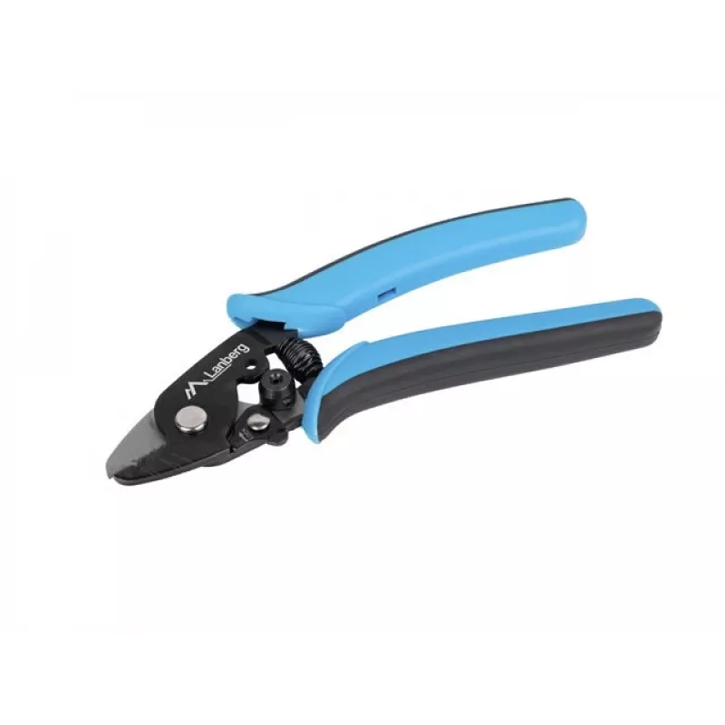 Kabelabisolierer LANBERG NT-0105 – handlicher Abisolierer, Gewicht 115 g, Farben Schwarz/Blau