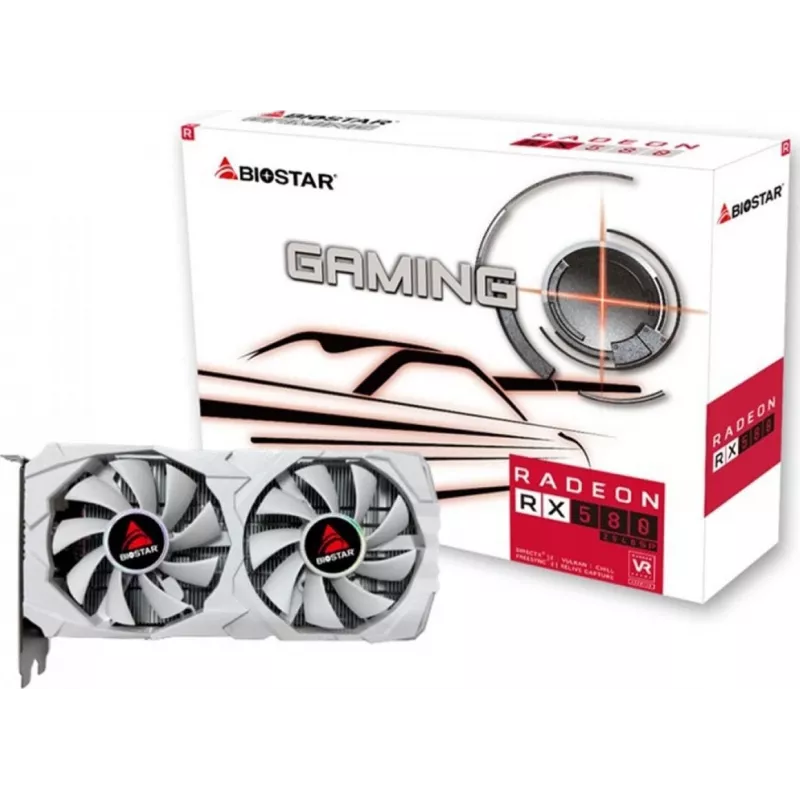 Grafikkarte BIOSTAR Radeon RX 580 8 GB GDDR5, 256-bit, PCIe 3.0 x16, Dual-Lüfter, 1x HDMI, 2x DisplayPort