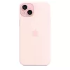 Silikonhülle mit MagSafe für iPhone 15 Plus – Hellrosa