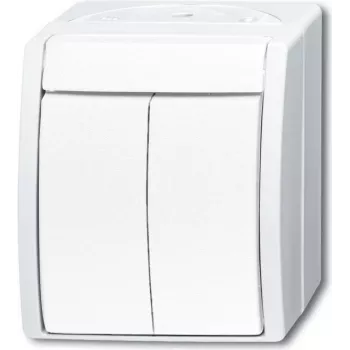 BUSCH-JAEGER Series Switch 2601/5W-54 ocean Alpinweiß IP44 Wippschalter 2601/5W-54 (1085-0-1621)
