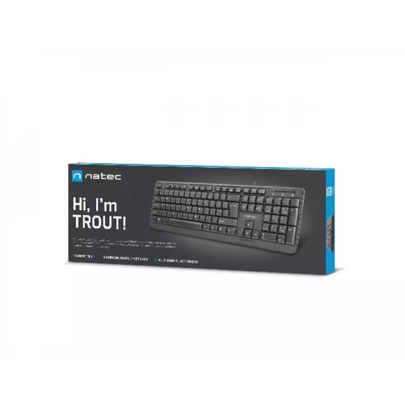 NATEC TASTATUR TROUT SLIM USB, US-LAYOUT, SCHWARZ