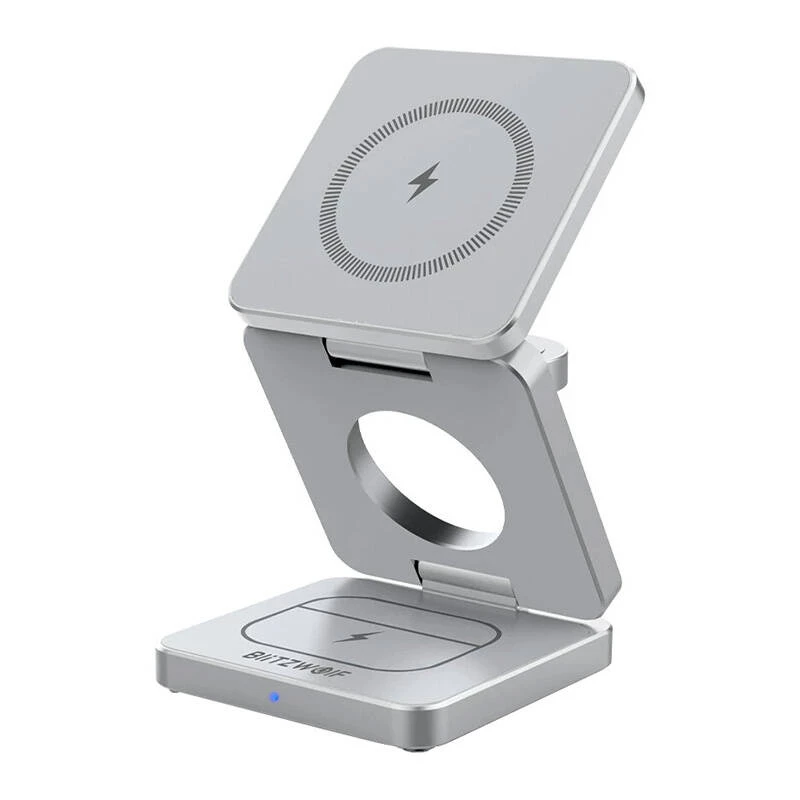 Kabelloses Ladegerät BlitzWolf BW-IW30 3-in-1-Schnellladestation für iPhone und Samsung, kabelloses Laden von 3 Geräten