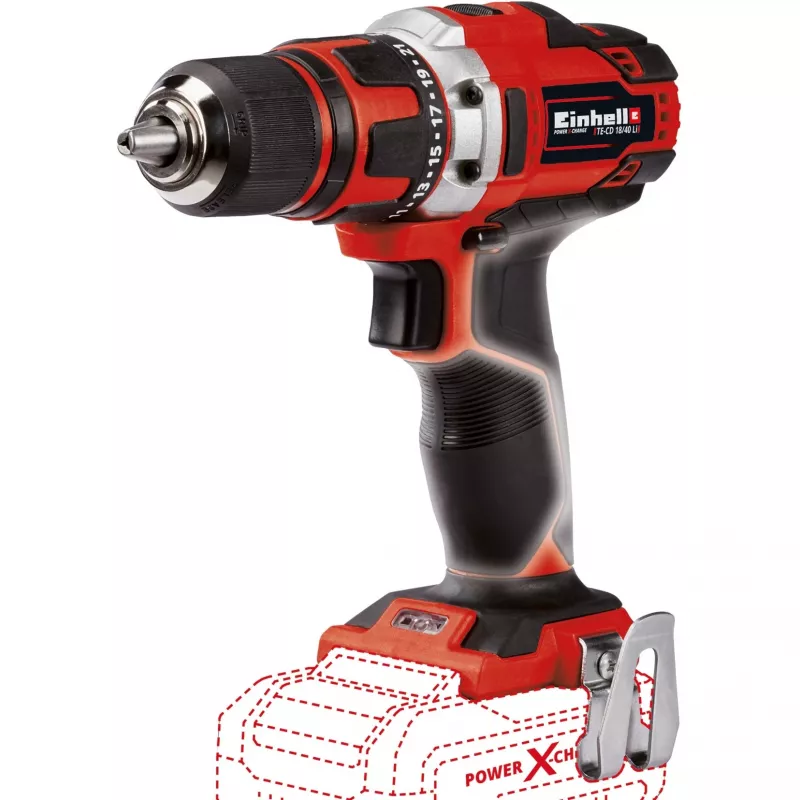 Einhell TE-CD 18/40 Li-Solo 1500 U/min Schnellspannbohrfutter 1,1 kg Schwarz, Rot
