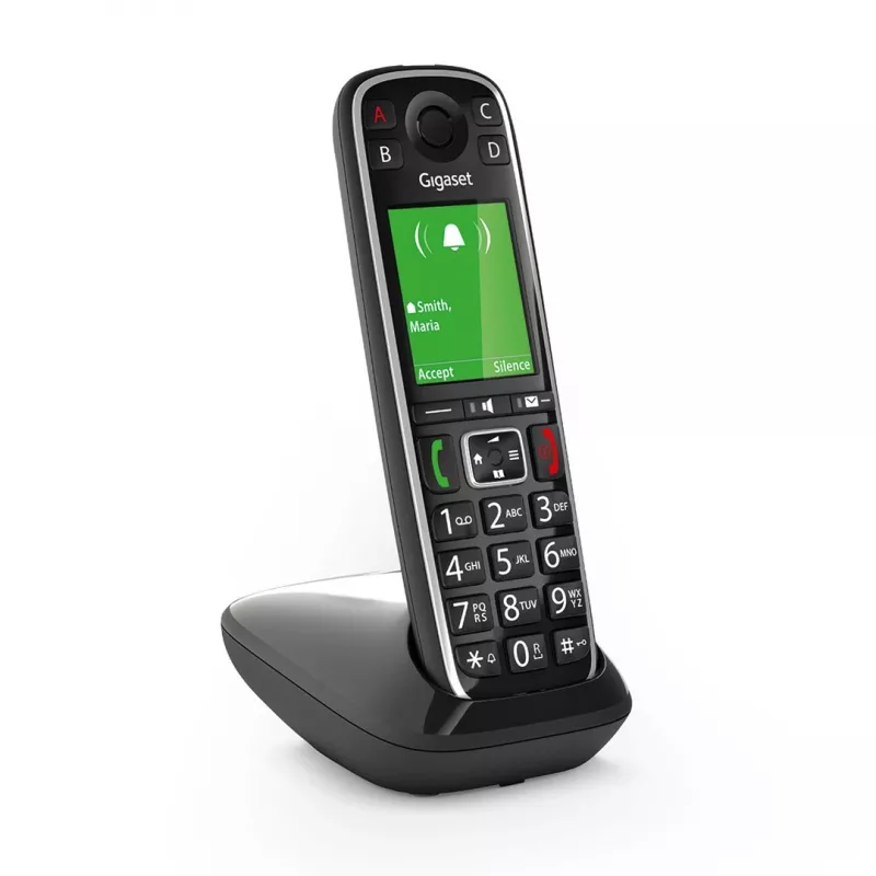 Gigaset E720 Analog/DECT Telefon mit Rufnummernanzeige Schwarz