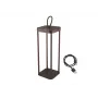 Wiederaufladbare Laterne Beper P207ILI102 in Corten-Optik, tragbare batteriebetriebene Lampe