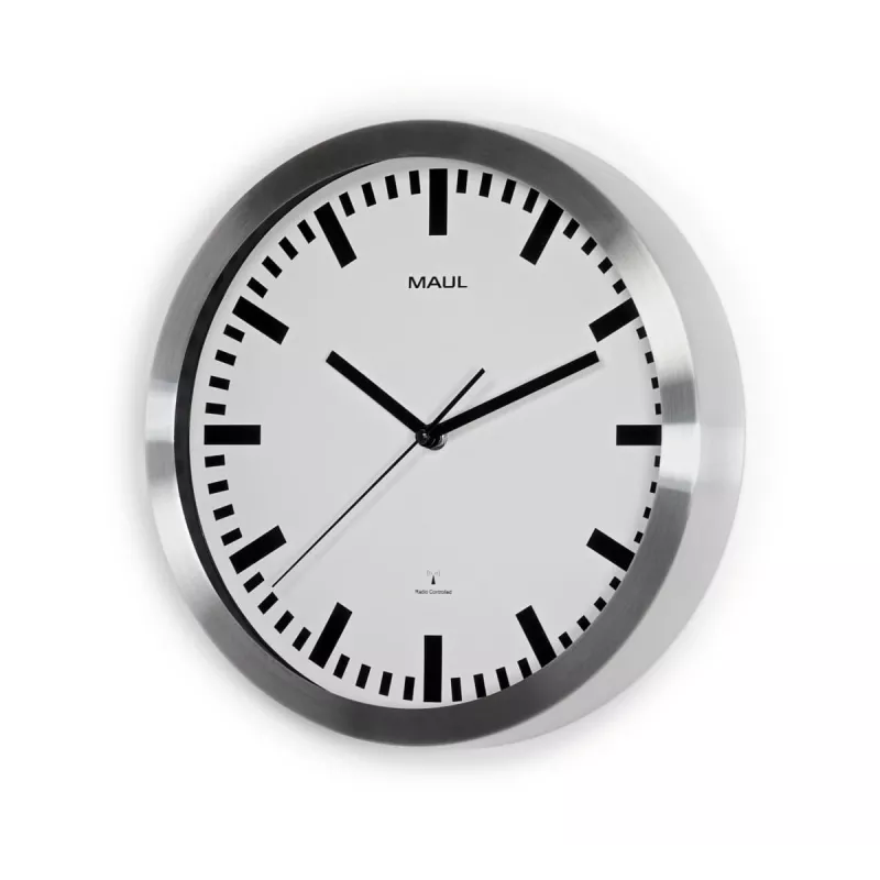 MAUL Wanduhr MAULpilot - AA - 1,5 V - Aluminium - Weiß - Aluminium - Glas - 30 cm (9063308)