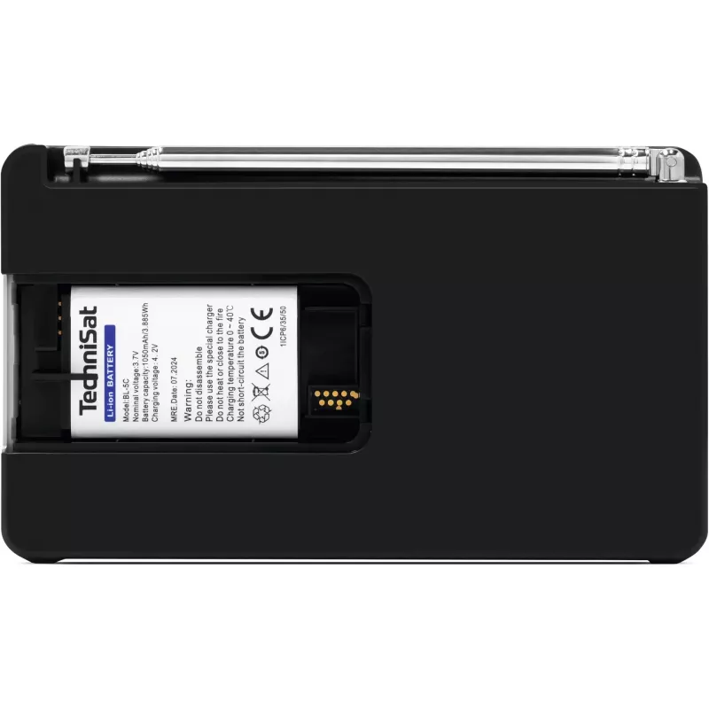 Tragbares Radio TECHNISAT DIGITRADIO 1 A — DAB+/FM, OLED-Display, USB-C, 3,5-mm-Kopfhörer, 1 W, schwarz/silber