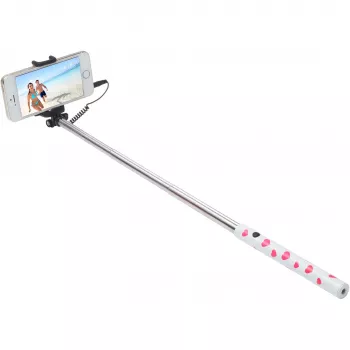 Ultron Selfie Hot Shot Weiß - 15 - 45 cm Selfie-Stick mit Kameraauslöser am Griff - Für Smartphones wie Samsung Galaxy, iPhone und andere (173950)