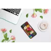 Schutzhülle für Smartphone iKins für iPhone XS Max – Kirschblütenmuster, Schwarz