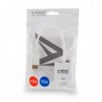 HDMI-Stecker auf VGA-Buchse Adapter SAVIO CL-201, HDMI A auf VGA D-Sub, weiß, 0,1 m, bis zu 1920x1200