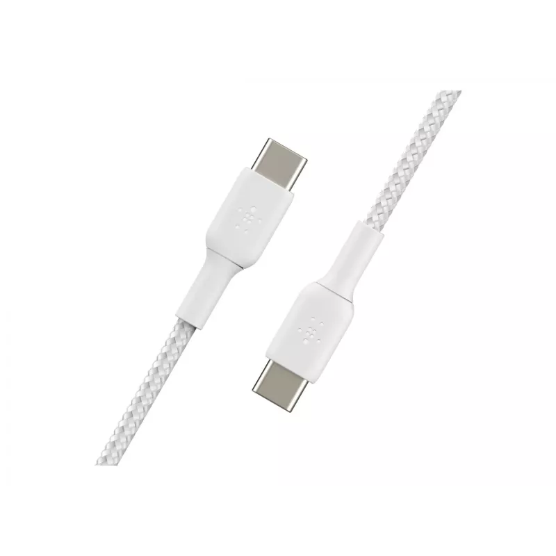 Kabel geflochten USB-C auf USB-C 1m Weiß