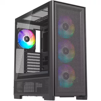 PC-Gehäuse Silentware Air 2000 A-RGB Schwarz — Mid-Tower, Seitenfenster aus gehärtetem Glas