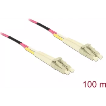 Netzwerkkabel Delock LC Duplex Multimode OM4 100m Schwarz