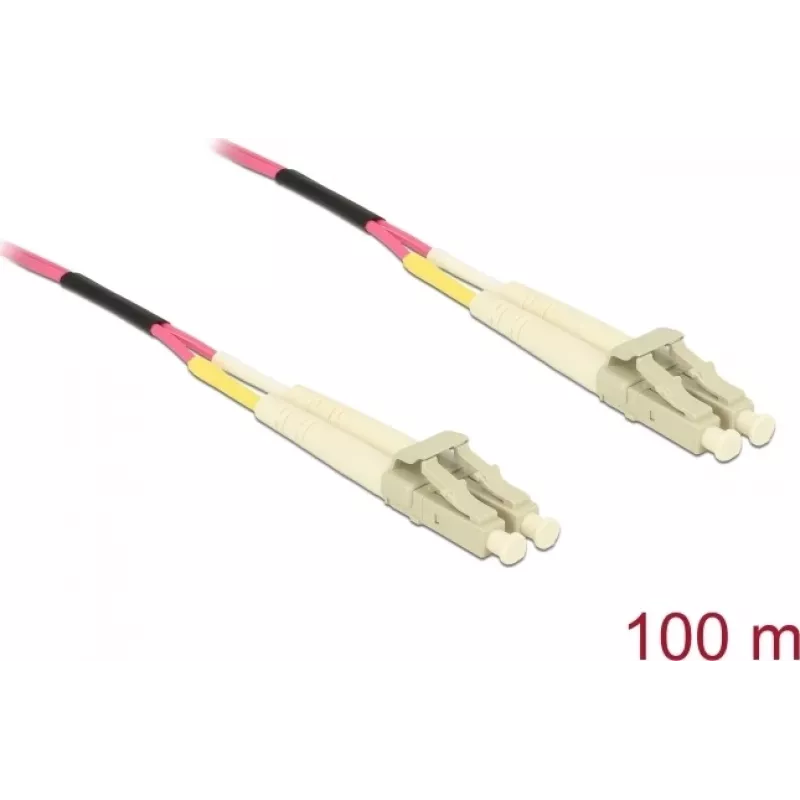 Netzwerkkabel Delock LC Duplex Multimode OM4 100m Schwarz