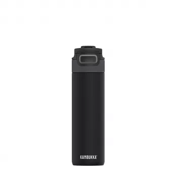 Isolierflasche Kambukka ELTON 600 ml — Schwarz, doppelwandiger Edelstahl, vakuumisoliert, auslaufsicher