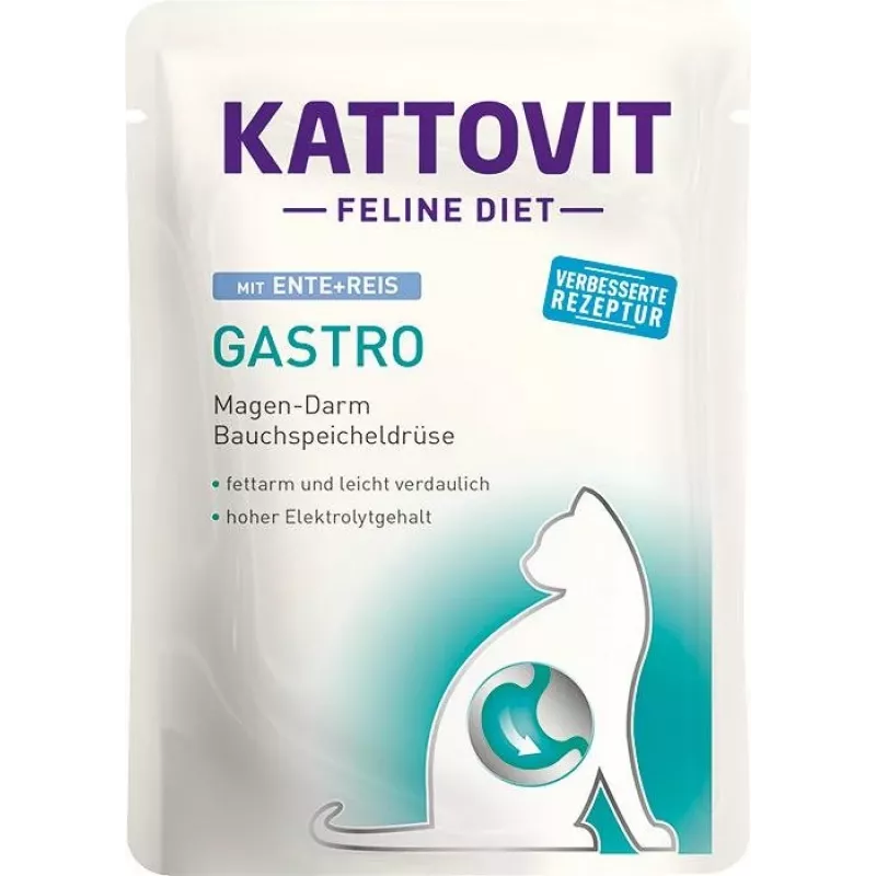 KATTOVIT Feline Diet Gastro - Nassfutter für Katzen - 12 x 85g