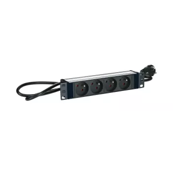 Logon POWER STRIP 10 inch – 4FACH – ALUMINIUM-AUSFÜHRUNG – 2M KABEL