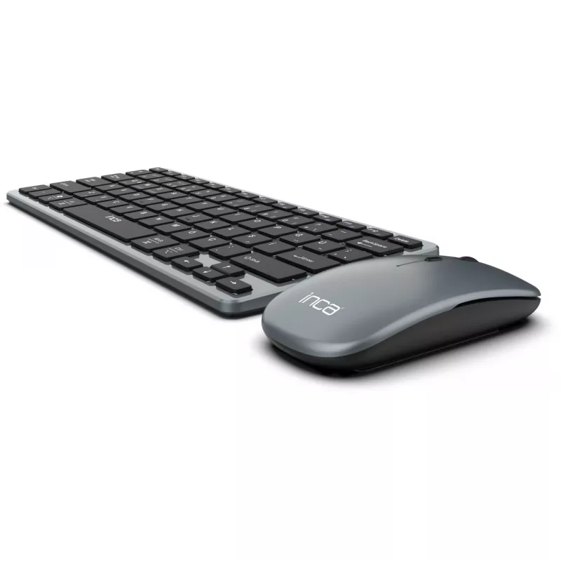 INCA IBK-572BT kabelloses Tastatur-Maus-Set, grau