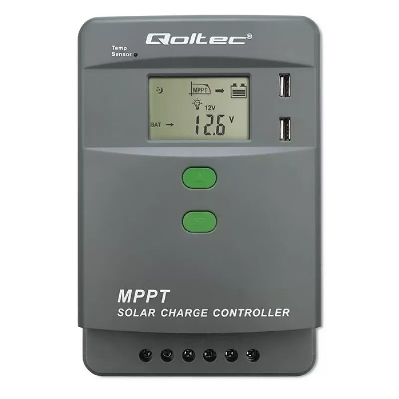 MPPT Solar-Laderegler QOLTEC 53662 mit Temperatursensor