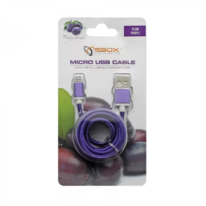 Sbox USB->Micro USB M/M 1m USB-10315U pflaumenlila