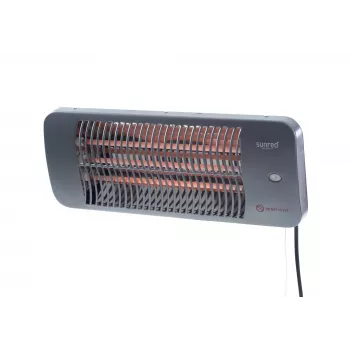Quarz-Elektroheizstrahler SUNRED LUG-2000W — 2000 W, Quarzglaselement, für den Außenbereich, Wandmontage, IP24, schwarz