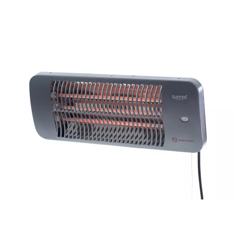 Quarz-Elektroheizstrahler SUNRED LUG-2000W — 2000 W, Quarzglaselement, für den Außenbereich, Wandmontage, IP24, schwarz