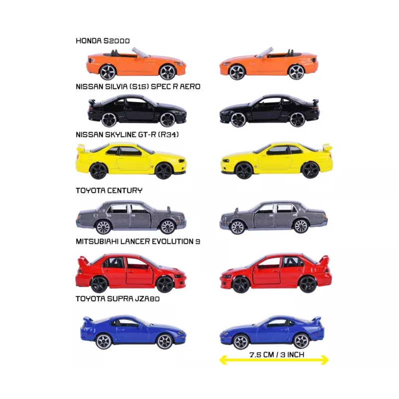 Spielzeugauto-Set Majorette Japan Legends Premium Sortiment, 6 Fahrzeuge, Modell 8502100000