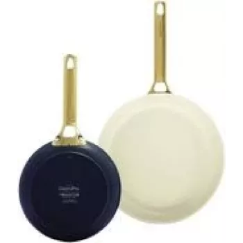 Bratpfannenset GreenPan Padova Reserve — Aluminium, marineblau/gelb, Ø20 cm & Ø26 cm, 2 Stk.
