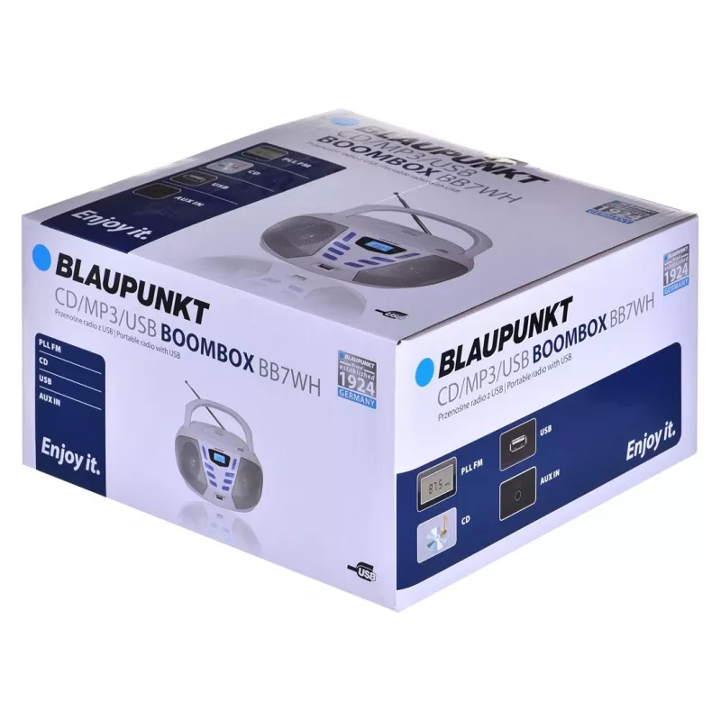 Blaupunkt BB7-WH tragbarer Stereoanlage Digital 2.4 W FM Grau MP3-Wiedergabe