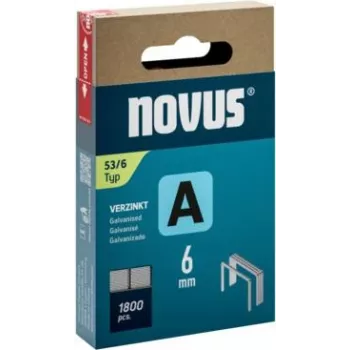 Heftklammern NOVUS A Typ 53, 6 mm Schenkellänge, Packung mit 1800 Stück (für Heftgeräte der A-Serie)