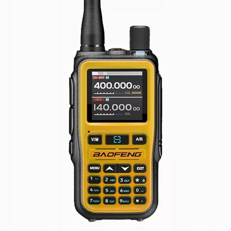 Handheld Baofeng Walkie-Talkie UV-5R Mini mit USB-C-Ladefunktion, Bluetooth, VHF/UHF, 5 W, 1600 mAh, orange
