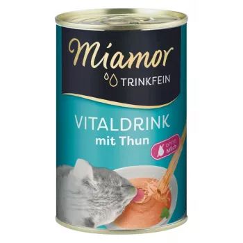 Flüssiges Vitaminpräparat für Katzen Miamor MIAMOR Trinkfein 135 ml — Fischgeschmack, Blasenbehandlung, ausgewachsene Katzen, Dose