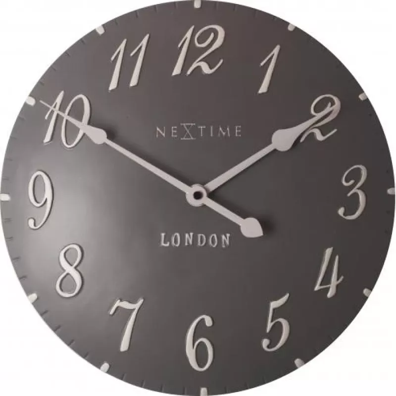 NeXtime klok 3084gs London Arabic, Ø34,5cm, Wand, Grau/Weiß