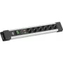 Steckdosenleiste Bachmann CONNECTUS mit 6x CEE7/3-Steckdosen, 1x SPD-Überspannungsschutz, 1x Schalter, 2,0 m Kabel, CEE7/7-Stecker, grau
