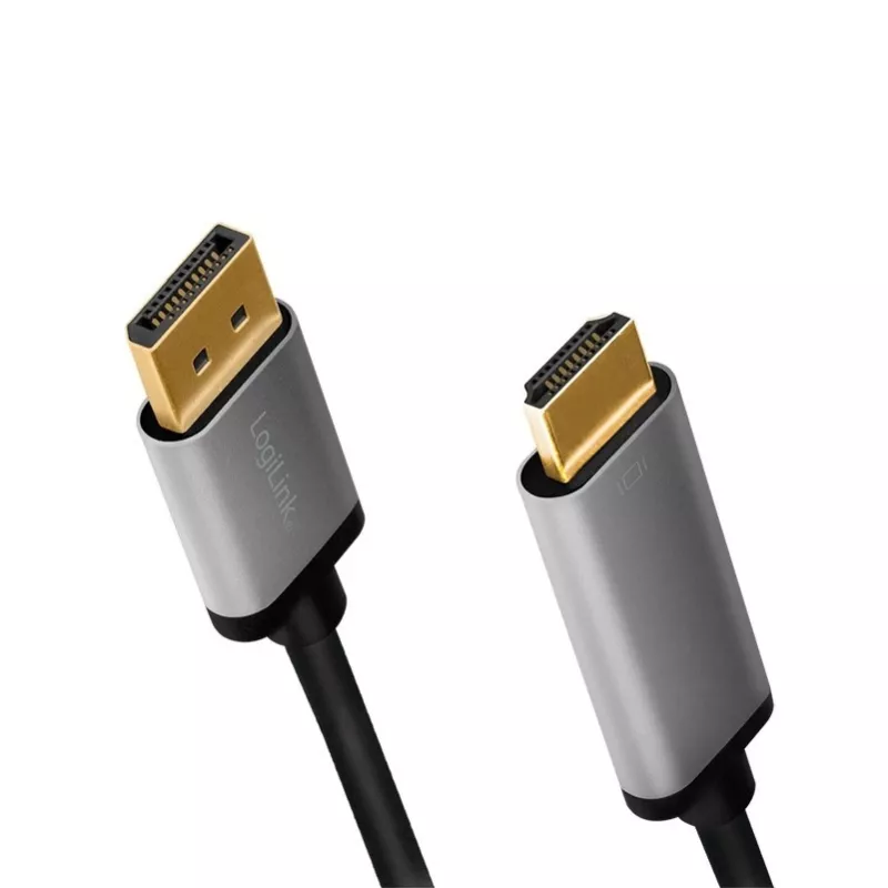 LogiLink CDA0107 Videokabel-Adapter 2 m DisplayPort HDMI Schwarz Grau
