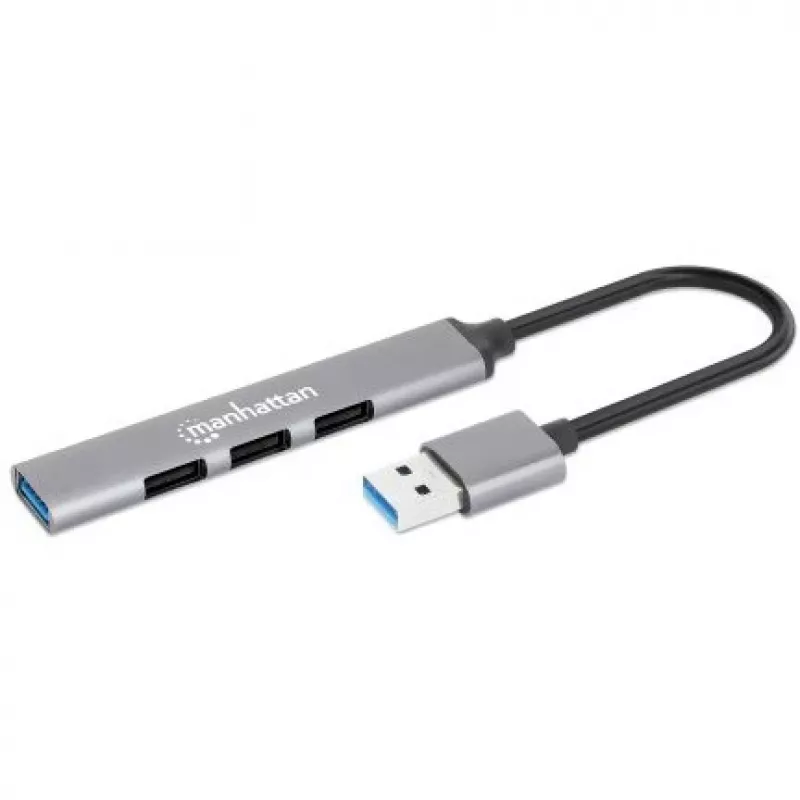 Manhattan USB-A 4-Port Hub, 4x USB-A Ports (1x 5 Gbps USB 3.2 Gen1…