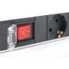 Digitus Aluminium-Steckdosenleiste mit Schalter. 7 Sicherheitssteckdosen. 2 m Zuleitung