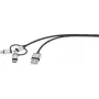 Renkforce USB-Kabel USB 2.0 USB-A-Stecker, USB-C™-Stecker, USB-Micro-B-Stecker, Apple Lightning-Stecker 25,00 cm Dunkelgrau gesleevt (RF-3335106)
