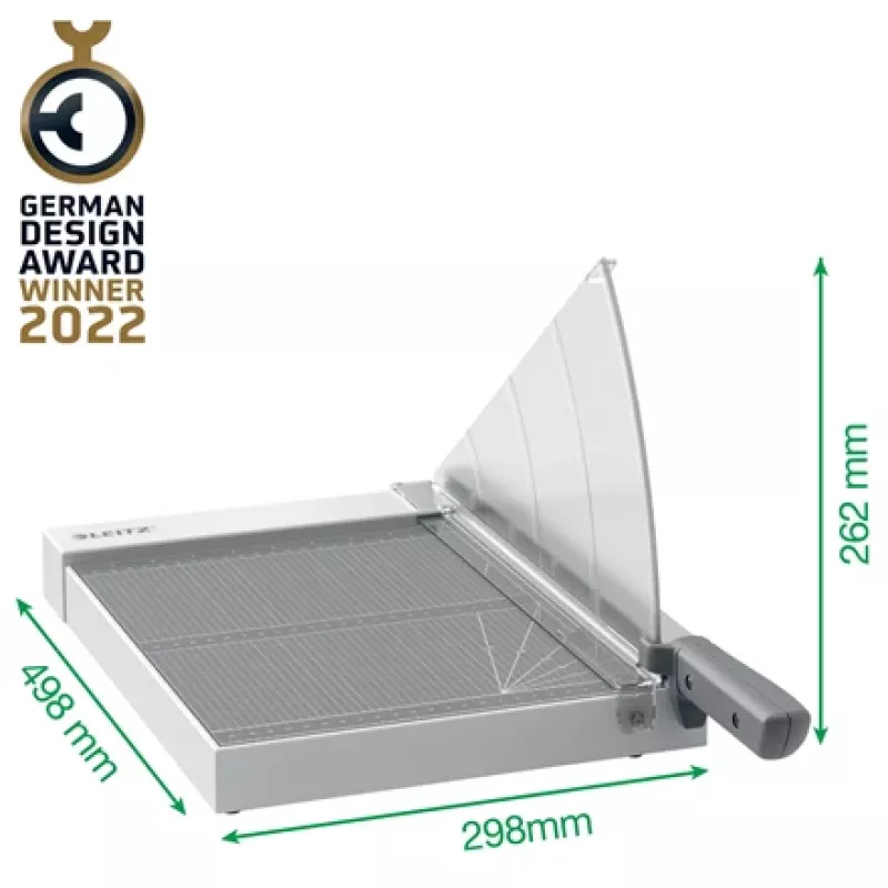 Leitz Precision Home Office Papierschneider A4, 10 Blatt, manuelle Klemmung, Edelstahl, A4, 80 g/m², Anthrazit