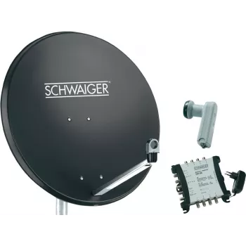 Satellitensystem SCHWAIGER SPI9961SET6 für 8 Teilnehmer, Anthrazit