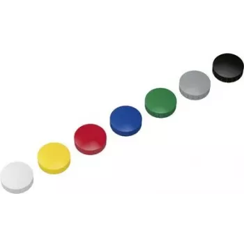 Maul Magnet MAULsolid (Ø x H) 38 mm x 15,5 mm Rund Gelb, Rot, Blau, Weiß, Grün, Grau, Schwarz 10 Stück 6163999 (6163999)