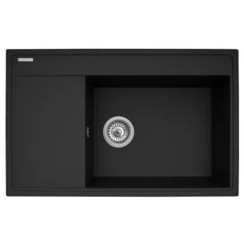 Set - Spüle PYRAMIS CAMEA (79x50) 1B 1D R + Armatur IDEA Black Edition - 070168502BE - Volcano