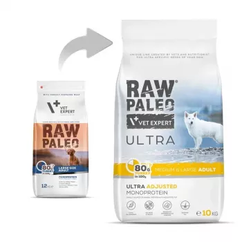 RAW PALEO Ultra Medium&Large Adult Turkey - Trockenfutter für Hunde - 10 kg