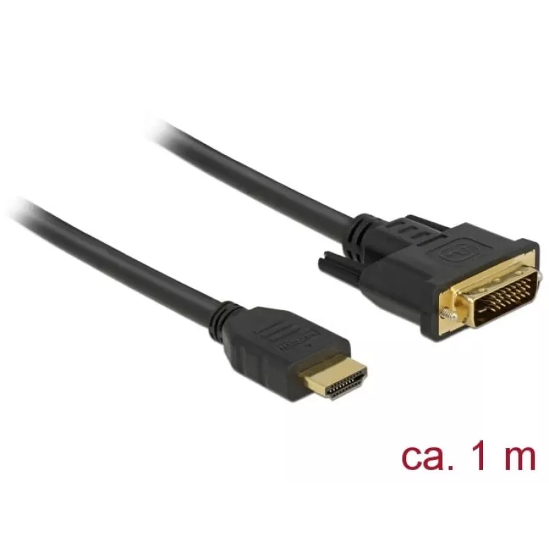 DeLOCK 85652 Video-Kabel-Adapter 1 m HDMI Typ A (Standard) DVI Schwarz (85652)