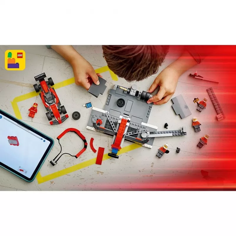 LEGO City F1-Boxenstopp-Set 60443 – Ferrari F1-Auto, 322 Teile, 5 Minifiguren, Alter 6+