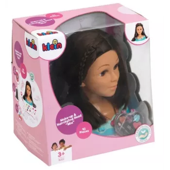KLEIN Styling Head Klein Mia 5201 mit realistischem Haar und Zubehör zum Üben von Frisuren