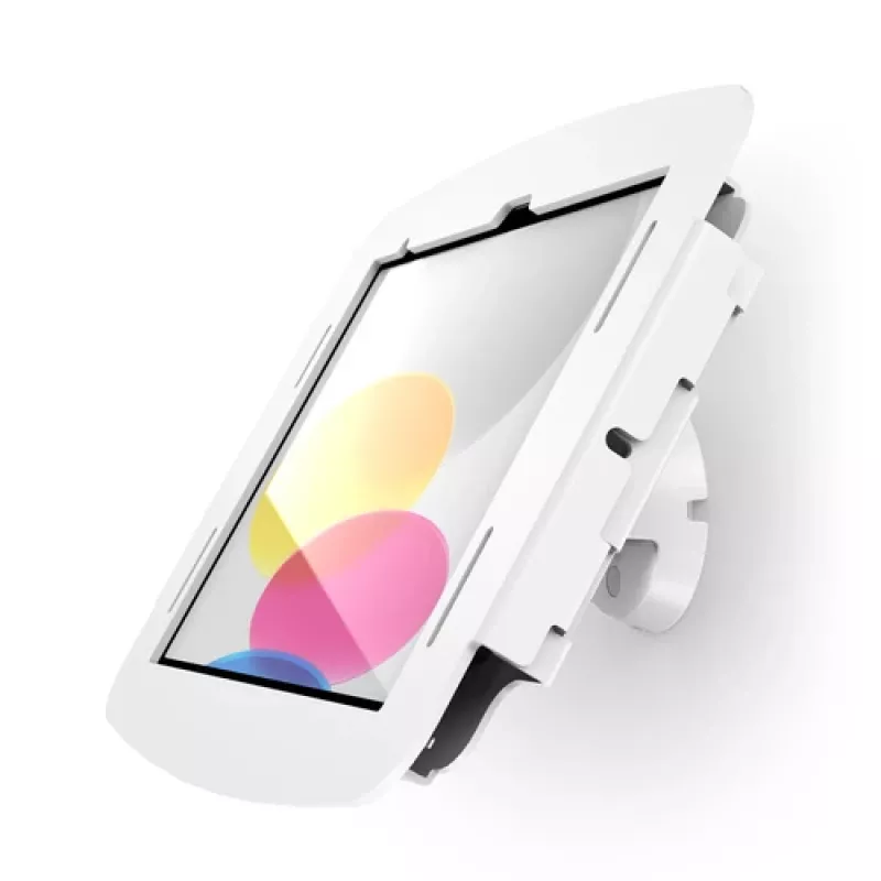 Compulocks iPad 10th-11th (A16) Gen Space Enclosure Bow Tilting Wall Mount Weiß - Montageset (Gehäuse, kippbare Wandhalterung)