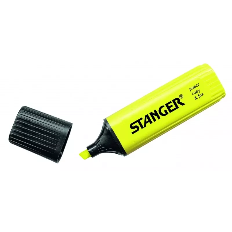 Textmarker Stanger 180001000 gelb 1–5 mm, Keilspitze, fluoreszierende Tinte