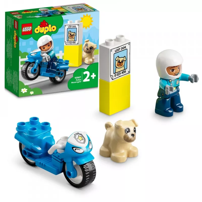 Spielzeug-Motorrad-Set LEGO Duplo Polizei 10967 mit beweglichen Rädern und Polizeifigur
